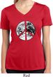 Ladies Peace Shirt Peace Earth Moisture Wicking V-neck Tee T-Shirt