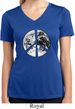 Ladies Peace Shirt Peace Earth Moisture Wicking V-neck Tee T-Shirt