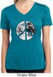 Ladies Peace Shirt Peace Earth Moisture Wicking V-neck Tee T-Shirt