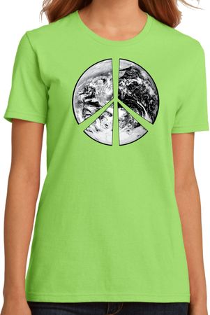 Ladies Peace Shirt Peace Earth Organic Tee T-Shirt