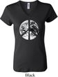 Ladies Peace Shirt Peace Earth V-neck Tee T-Shirt