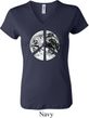 Ladies Peace Shirt Peace Earth V-neck Tee T-Shirt