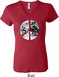 Ladies Peace Shirt Peace Earth V-neck Tee T-Shirt