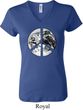 Ladies Peace Shirt Peace Earth V-neck Tee T-Shirt