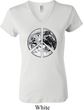 Ladies Peace Shirt Peace Earth V-neck Tee T-Shirt