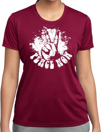 Ladies Peace Shirt Peace Now Moisture Wicking Tee T-Shirt