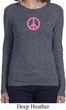 Ladies Peace Shirt Pink Peace Long Sleeve Tee T-Shirt