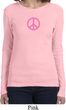 Ladies Peace Shirt Pink Peace Long Sleeve Tee T-Shirt