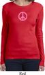 Ladies Peace Shirt Pink Peace Long Sleeve Tee T-Shirt