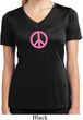 Ladies Peace Shirt Pink Peace Moisture Wicking V-neck Tee