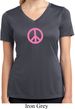 Ladies Peace Shirt Pink Peace Moisture Wicking V-neck Tee