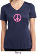 Ladies Peace Shirt Pink Peace Moisture Wicking V-neck Tee