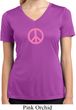 Ladies Peace Shirt Pink Peace Moisture Wicking V-neck Tee