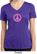 Ladies Peace Shirt Pink Peace Moisture Wicking V-neck Tee