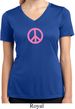 Ladies Peace Shirt Pink Peace Moisture Wicking V-neck Tee