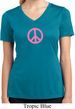 Ladies Peace Shirt Pink Peace Moisture Wicking V-neck Tee