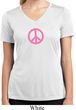 Ladies Peace Shirt Pink Peace Moisture Wicking V-neck Tee