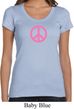 Ladies Peace Shirt Pink Peace Scoop Neck Tee T-Shirt