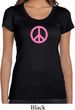 Ladies Peace Shirt Pink Peace Scoop Neck Tee T-Shirt