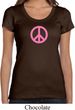 Ladies Peace Shirt Pink Peace Scoop Neck Tee T-Shirt