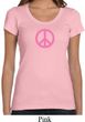 Ladies Peace Shirt Pink Peace Scoop Neck Tee T-Shirt