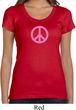 Ladies Peace Shirt Pink Peace Scoop Neck Tee T-Shirt