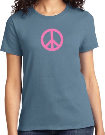 Ladies Peace Shirt Pink Peace Tee T-Shirt