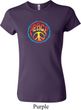 Ladies Peace Shirt Psychedelic Peace Crewneck Tee T-Shirt