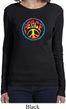 Ladies Peace Shirt Psychedelic Peace Long Sleeve Tee T-Shirt