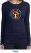 Ladies Peace Shirt Psychedelic Peace Long Sleeve Tee T-Shirt