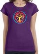 Ladies Peace Shirt Psychedelic Peace Longer Length Tee T-Shirt