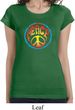 Ladies Peace Shirt Psychedelic Peace Longer Length Tee T-Shirt