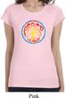 Ladies Peace Shirt Psychedelic Peace Longer Length Tee T-Shirt