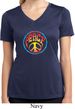 Ladies Peace Shirt Psychedelic Peace Moisture Wicking V-neck Tee