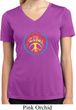 Ladies Peace Shirt Psychedelic Peace Moisture Wicking V-neck Tee