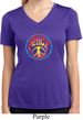 Ladies Peace Shirt Psychedelic Peace Moisture Wicking V-neck Tee