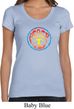 Ladies Peace Shirt Psychedelic Peace Scoop Neck Tee T-Shirt