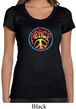 Ladies Peace Shirt Psychedelic Peace Scoop Neck Tee T-Shirt