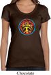 Ladies Peace Shirt Psychedelic Peace Scoop Neck Tee T-Shirt
