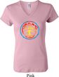 Ladies Peace Shirt Psychedelic Peace V-neck Tee T-Shirt