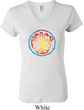 Ladies Peace Shirt Psychedelic Peace V-neck Tee T-Shirt