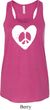Ladies Peace Tank Top Hippie Heart Peace Flowy Racerback