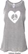 Ladies Peace Tank Top Hippie Heart Peace Flowy Racerback