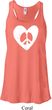 Ladies Peace Tank Top Hippie Heart Peace Flowy Racerback