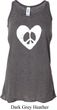 Ladies Peace Tank Top Hippie Heart Peace Flowy Racerback