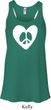 Ladies Peace Tank Top Hippie Heart Peace Flowy Racerback