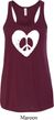 Ladies Peace Tank Top Hippie Heart Peace Flowy Racerback