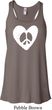 Ladies Peace Tank Top Hippie Heart Peace Flowy Racerback