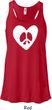 Ladies Peace Tank Top Hippie Heart Peace Flowy Racerback
