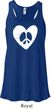 Ladies Peace Tank Top Hippie Heart Peace Flowy Racerback